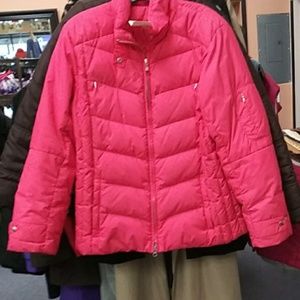 Lands end pink puffer